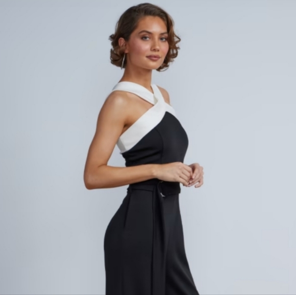 NY & Co Sleeveless Trim Halter Neck Jumpsuit - Picture 3 of 3